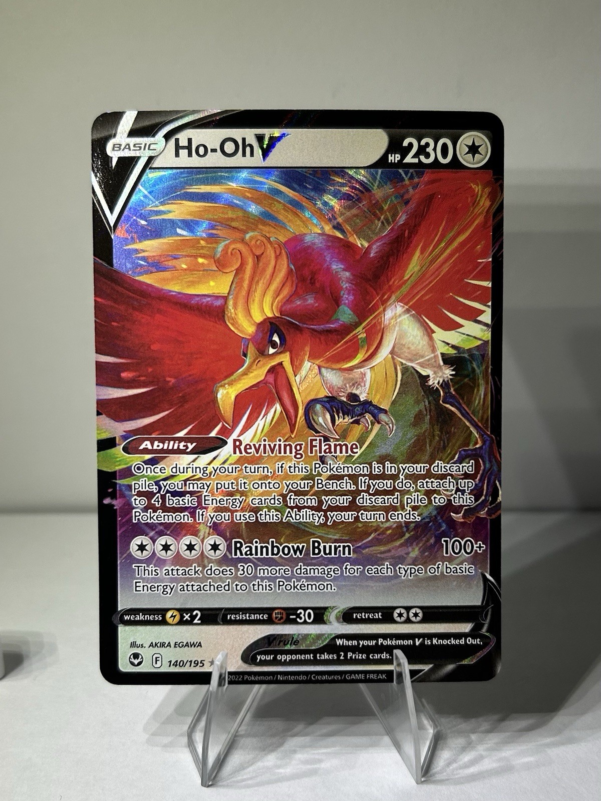 Ho-Oh V 140/195 Ultra Rare Pokémon TCG SWSH Silver Tempest Near Mint