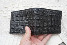 Black Genuine Crocodile Hornback Leather Skin MEN'S BIFOLD Wallet E42