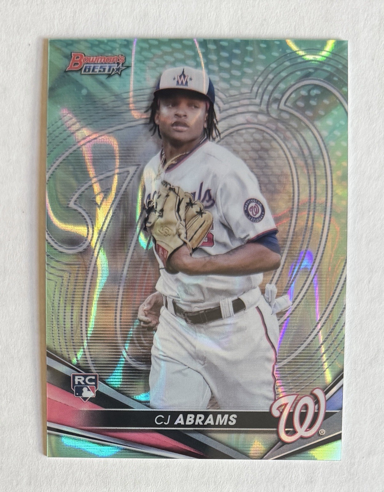 CJ Abrams 2022 Bowman’s Best Aqua Lava Refractor /199 #49 Washington Nationals
