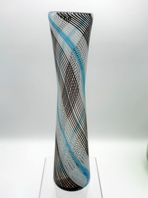 14.5  Dino Martens Mezza Filigrana Aureliano Toso Murano Art Glass Vase