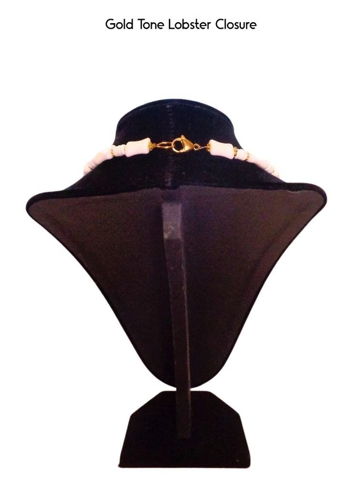 Collar de cuentas de porcelana vintage blanco - Conjunto de collar de madreperla para mujer Foto 3 de 4