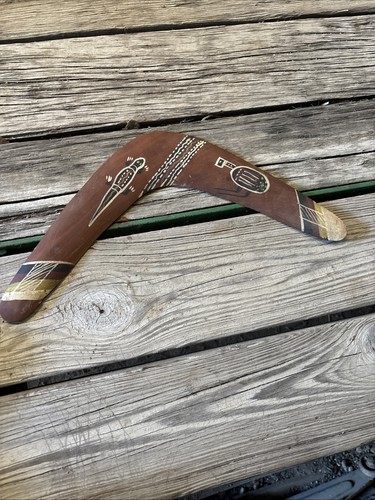 Vintage Indigenous Boomerang Queensland ,Native Creations Painted Wood