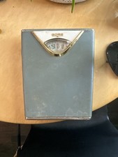 Vintage BORG Bathroom Scale Turquoise Mid Century 1950's Retro Metal- USA