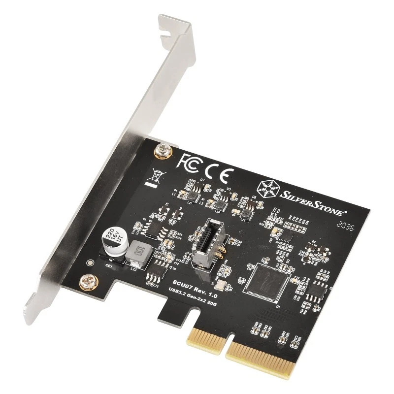 SilverStone ECU07 USB-Adapter PCIe 3.0 x4 Low-Profile Controllore SST-ECU07 - Immagine 3 di 4