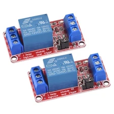 2 x Relay Module 1 Channel 12V High Low Level Trigger Module Red Relay Module