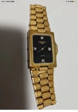 vintage 1984 longines Olympic Diamond Black Dial watch