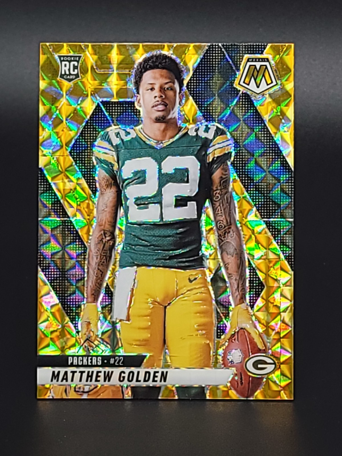 2025 Mosaic NFL Yellow Reactive Prizm Matthew Golden RC #323 COLOR MATCH!