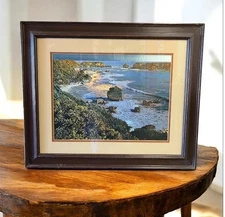 Gold Beach Oregon Vintage Hi Res Photo  original solid wood frame, FAST Shipping