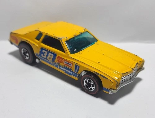 Vintage Hot Wheels Flying Colors #7660 Redline Monte Carlo Stocker w/HK Base