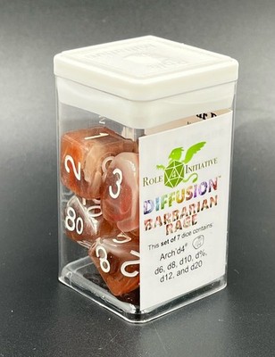Role 4 Initiative R4I Barbarian's Rage 7 Dice Set w/Arch D4 New RPG D&D