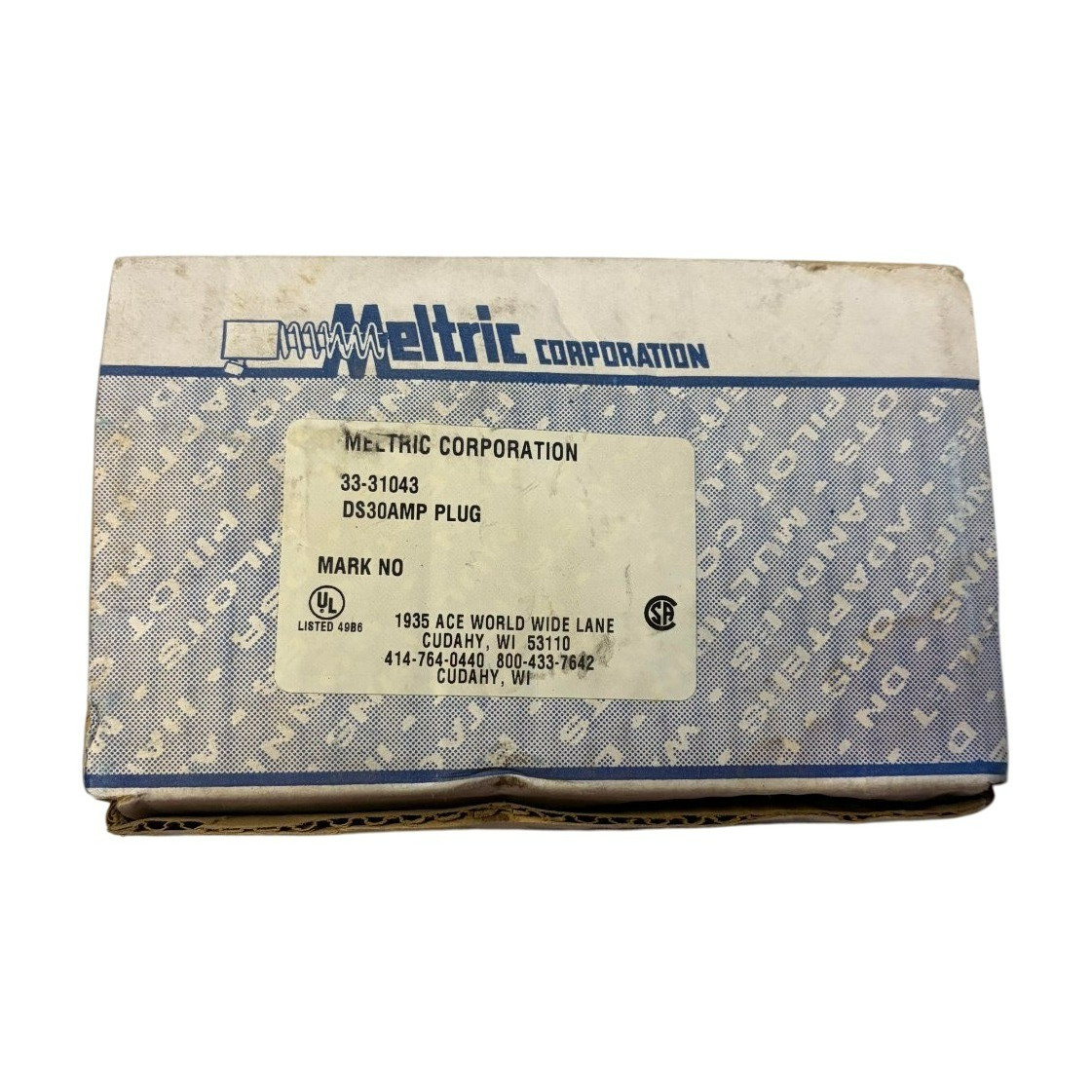Meltric 33-31043 DS30A 30A 3-Phase 480V Manual Motor Controller Plug DS30
