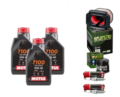MOTUL HIFLO CHAMPION KIT/TAGLIANDO MOTUL 7100 10W40 FILTRO OLIO ARIA CANDELE YAMAHA MT-07 2014 2019