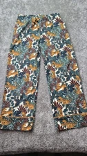 World Market Colorful Jungle Leopard Print Drawstring Wide Leg Lounge Pants