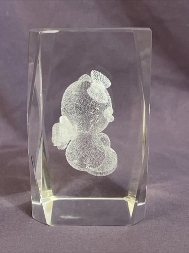 Hello Kitty Angel Crystal Glass 3D Laser Etched Solid Prism Paperweight 3x2" - Picture 4 of 7