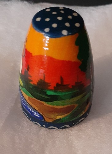 Dedal ruso vintage pintado a mano, hermosos colores, excelente estado - Imagen 4 de 7
