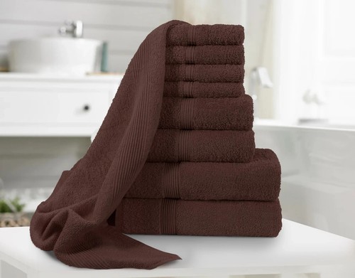 Set asciugamani balla 100% cotone egiziano qualità hotel 8 pezzi viso mani asciugamani bagno - Foto 25 di 32