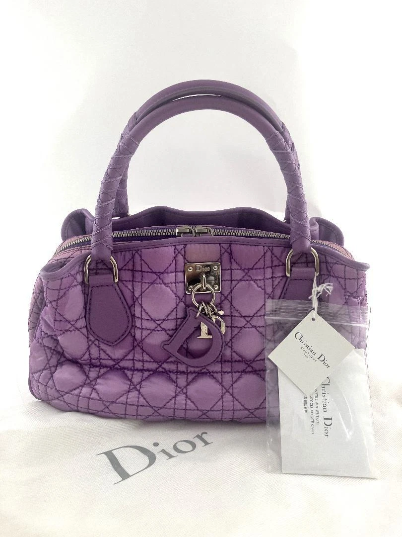 Sac à main Christian Dior Cannage nylon violet