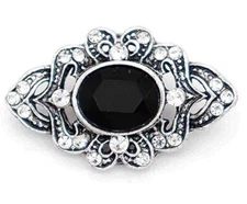 Snap Jewelry Antique Black Oval Rhinestone XL 18-20mm Fit Ginger Charm Accessory