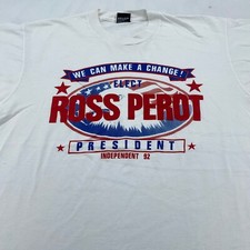 vintage ROSS PEROT AS PRESIDENT WE CAN MAKE A CHANGE T-Shirt L/XL voter