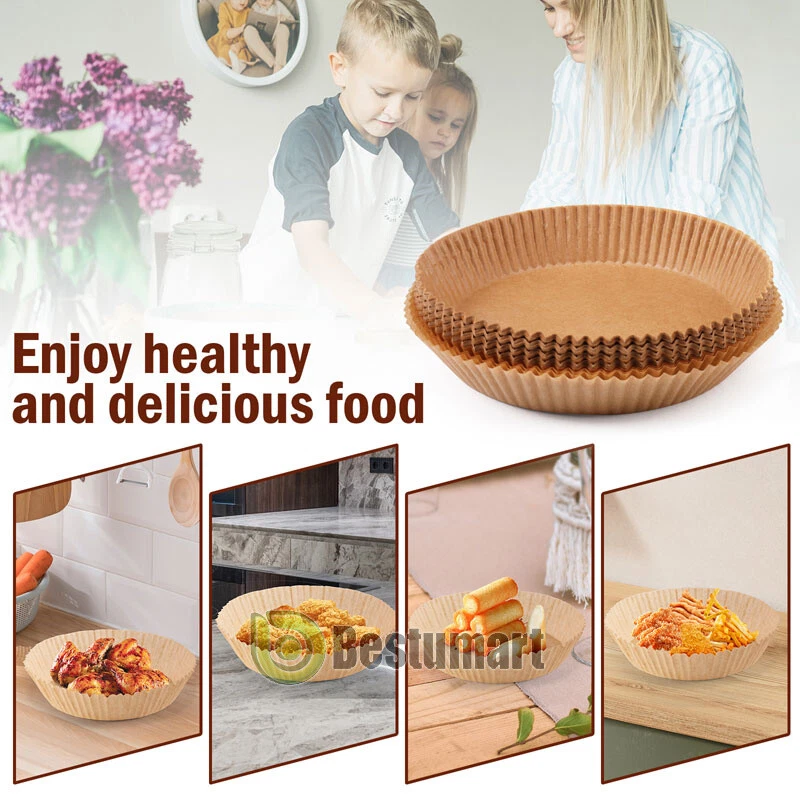 Air Fryer Liners 100/200 pcs Disposable Round Baking Paper Liner Non Stick Food