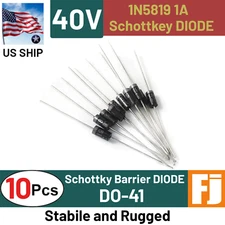 1N5819 Diode (10 Pcs) 1A 40V Schottky Barrier Diode DO-41 IN5819 | US SHIP