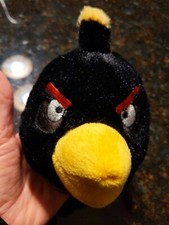 Commonwealth Angry Birds 2010 Black Bird Bomb 5" Plush NO Sound