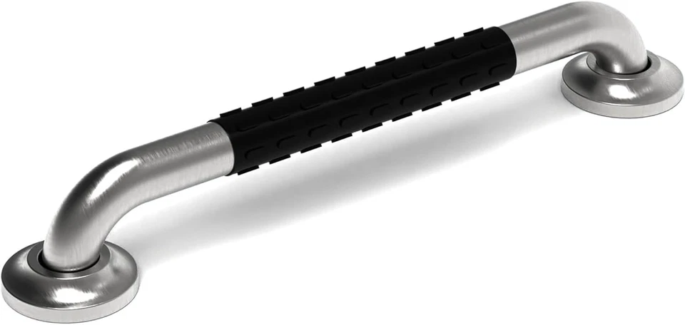 Barra de agarre de seguridad para baño de 16 pulgadas con empuñaduras antideslizantes suaves, tapa de carga ADA 500 lb Foto 2 de 2