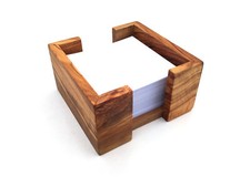 Zettelbox Notitzpapier Halter für Zettelgröße 9 x 9 cm geeignet, Olivenholz