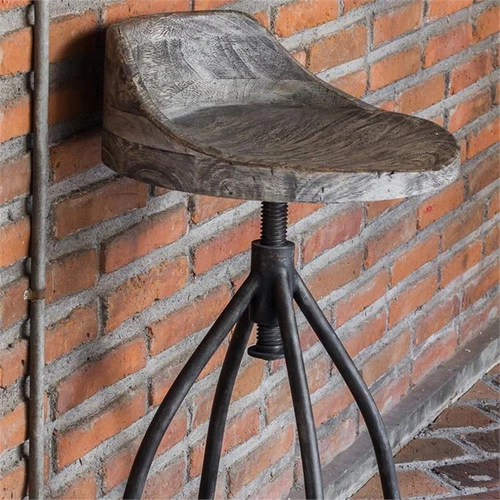 Uttermost Kairu Contemporary Mixwood and Iron Bar Stool in Gray - Picture 4 of 6