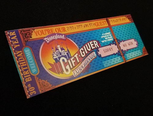 Disneyland Gift - Giver Extraordinaire 30th Birthday Year Ticket