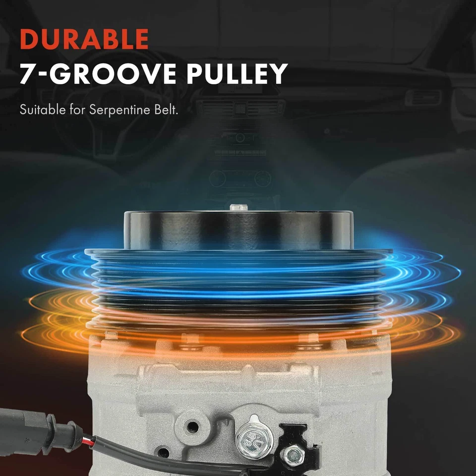 Compresor de aire acondicionado con polea de 7 ranuras para Porsche Panamera 2017 Porsche Cayenne Foto 4 de 4