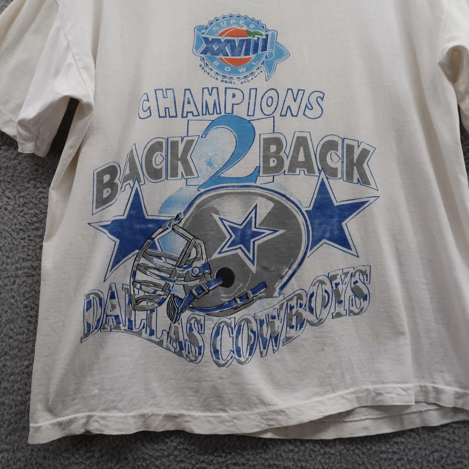 Camisa De Colección Dallas Cowboys Adulto Extra Grande Espalda 2 Espaldas Campeones XXVIII Foto 2 de 4