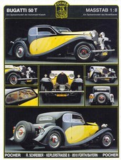 POCHER PAGINA PUBBLICITARIA... BUGATTI 50 T in 1:8... annuncio giornale #8312m