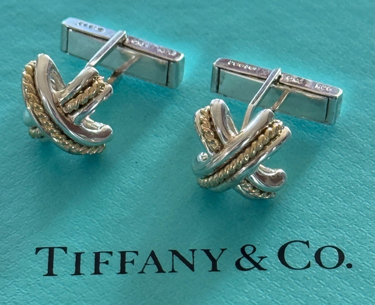 Tiffany & Co. Signature X Cufflinks Sterling Silver 925