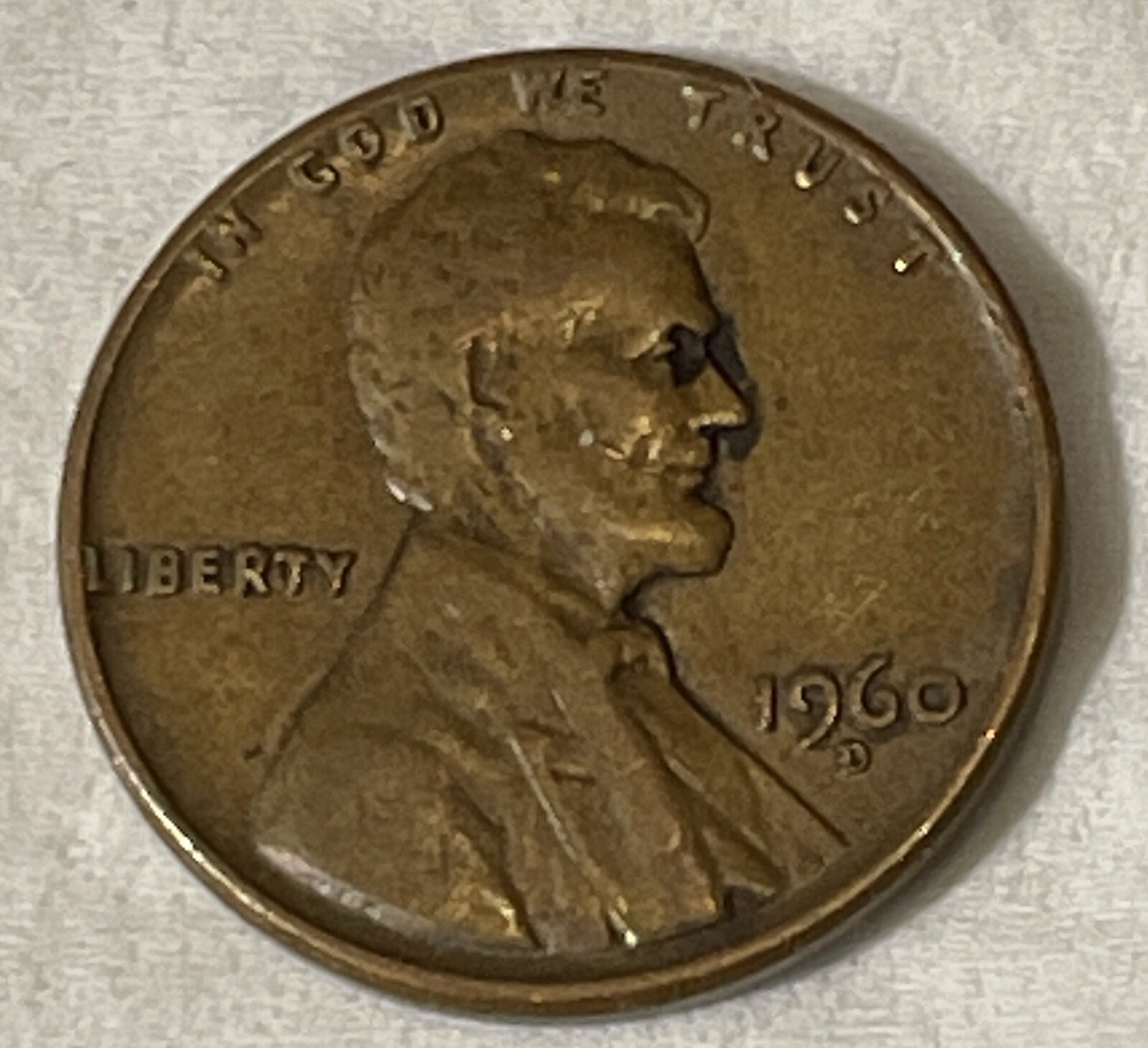 1960 D Penny Errors Eyes, Liberty, In God We Trust, No Ear