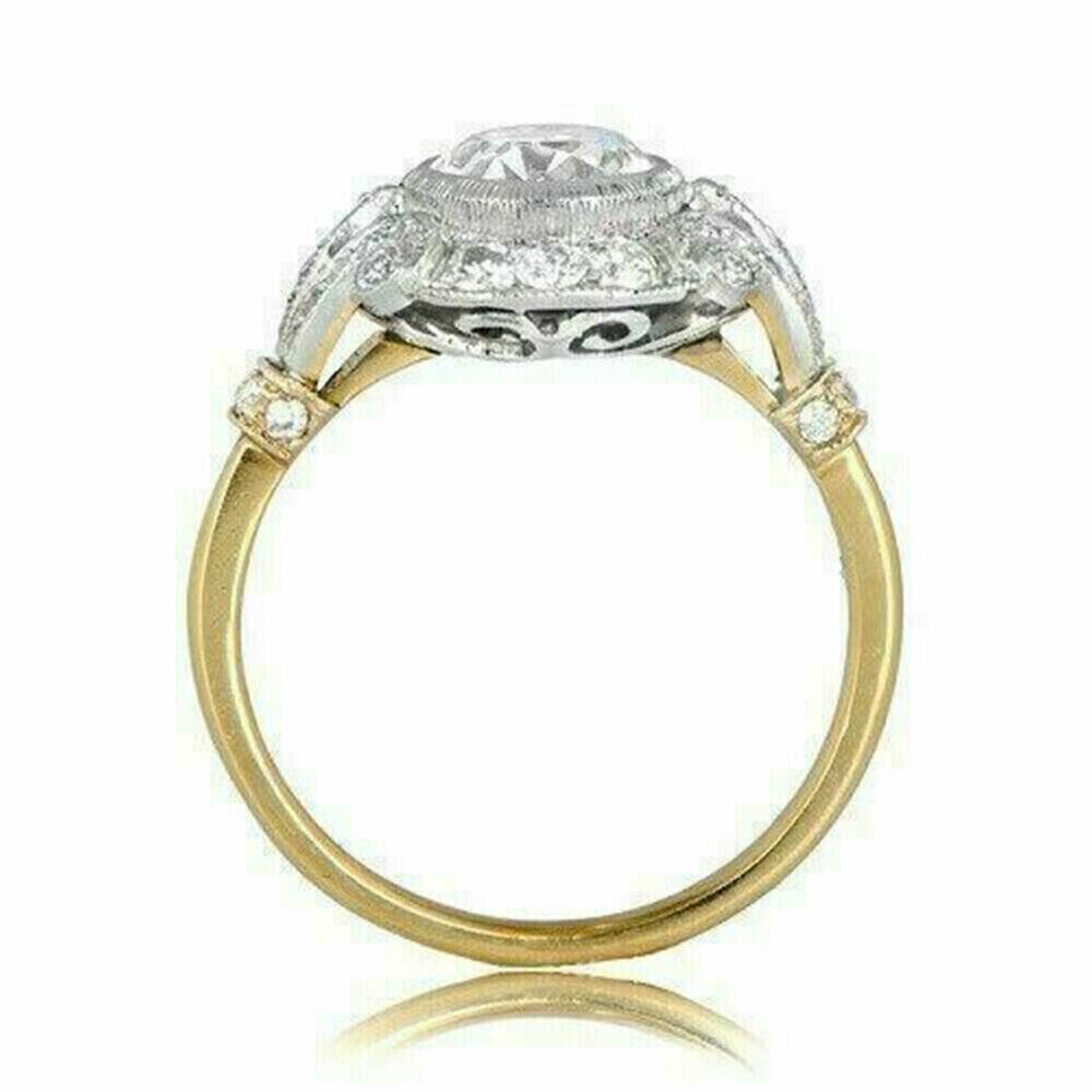 2 Ct Round Lab Created Wedding Ring 14k Yellow Gold Plated eBay