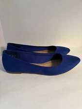 Christian Siriano for Payless Women Faux Suede Ballet Flat Pointed Blue SZ 7