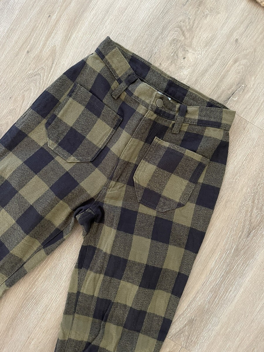 Lykke Wullf Ranch Pant Humboldt Olive Green Black Check Plaid