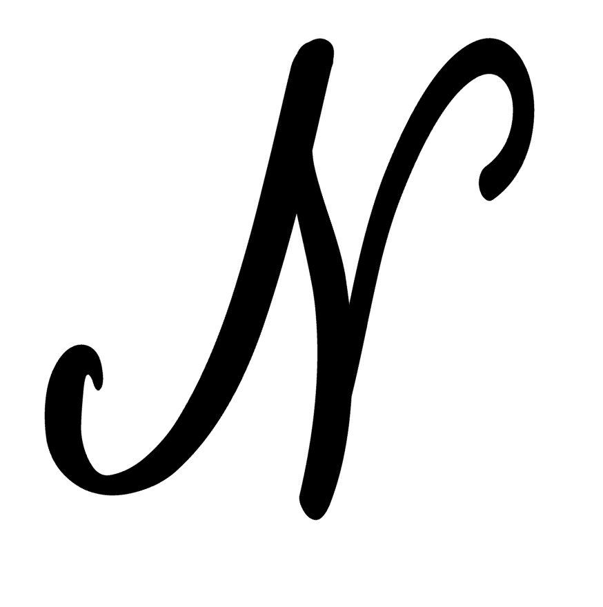 N Letter Monogram Initial Bella Font Vinyl Decal Sticker For Home Cup Car a1492