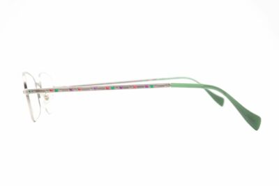 FACE A FACE Green and Silver Optical Eyeglasses with Case FACE A FACE Eyeglasses Frames LUCKY 1 911 Green Silver Cat  main image 2