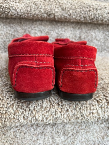 Tom Ford Men's Red Suede Braided Accents Loafers. Size: 8. - Picture 5 of 16