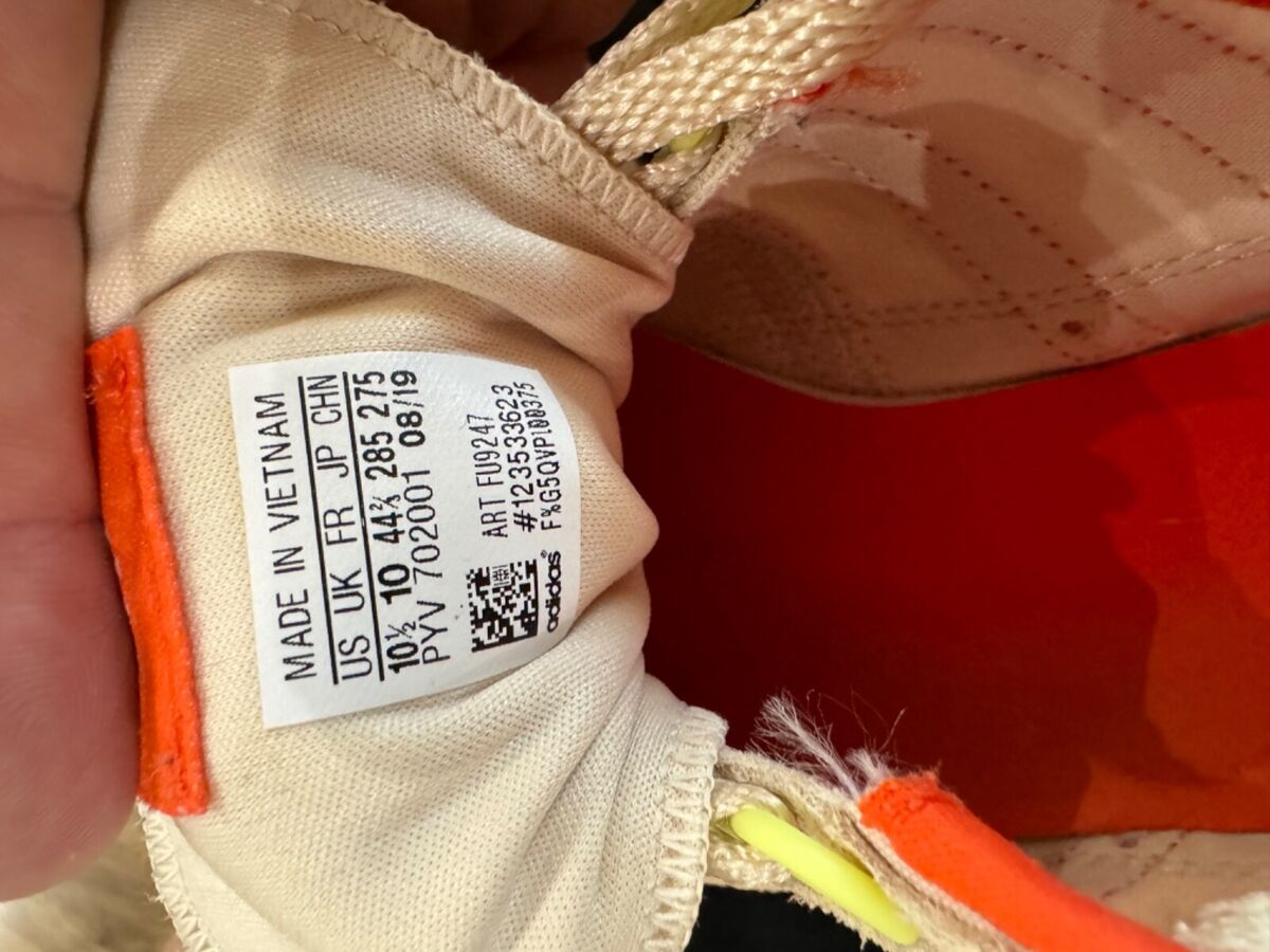 Adidas ZX 500 Jordan Beige Orange Trainers Size 44.5 FU9247 Adidas ZX 500 Jordan Beige Orange Trainers Size 44.5 FU9247