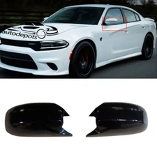 FOR 11-23 DODGE CHARGER M STYLE GLOSS BLACK ADD-ON SIDE MIRROR COVER CAP OVERLAY
