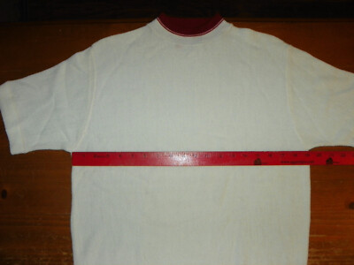 Vintage PURITAN GARY PLAYER MEN'S GOLF SWEATER White Red MEDIUM