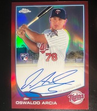 2013 Topps Chrome Rookie Autographs Red Refractors #186 Oswaldo Arcia EXCH