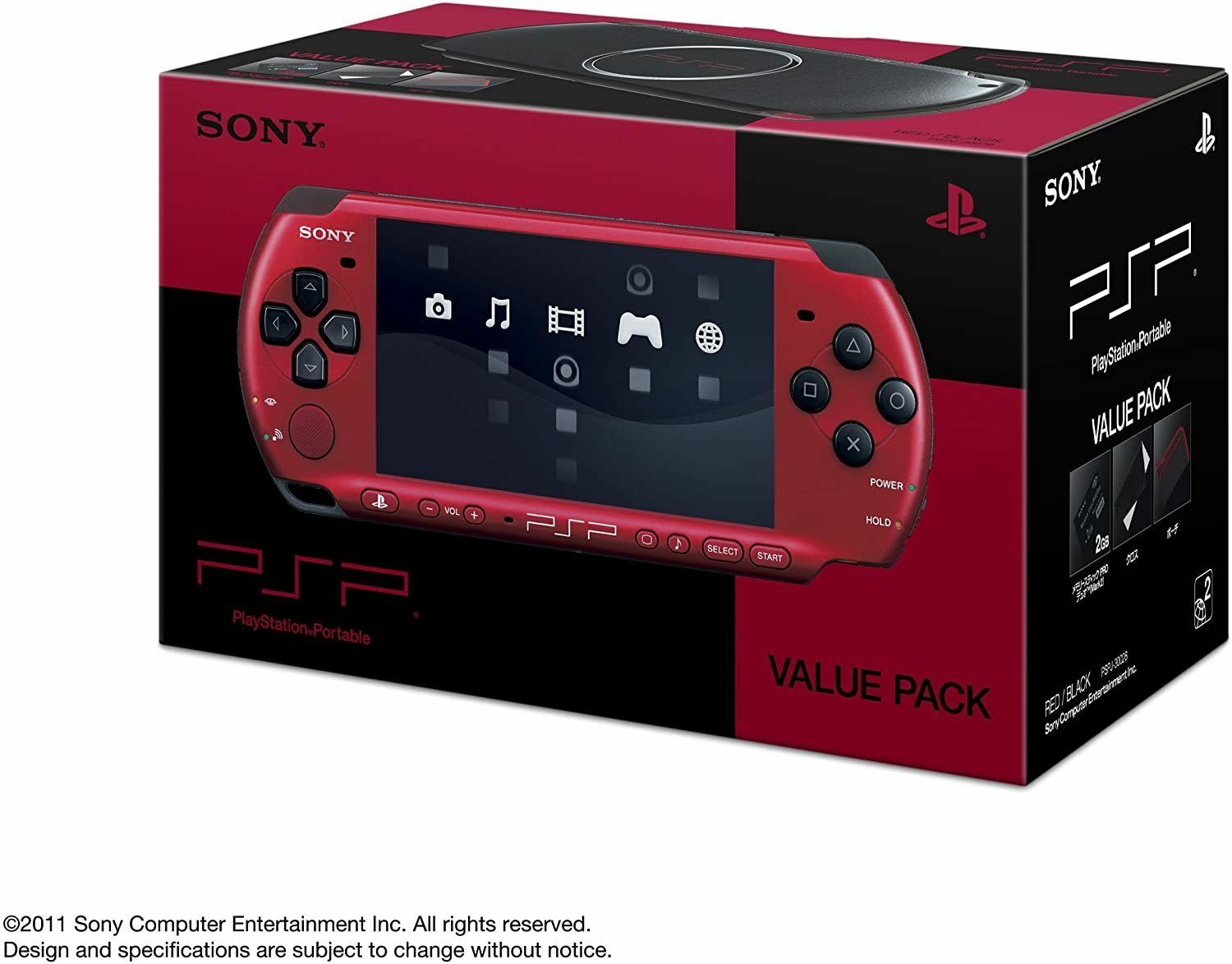 Sony Playstation Portable PSP 3000 Series Handheld Gaming Console System  (Red/Black) (Renewed)