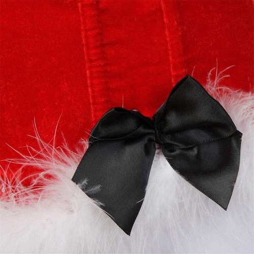 Womens Valentines Corset Small UK 6 - 8 Red Basque Bustier Sexy Christmas Velvet - Picture 6 of 7