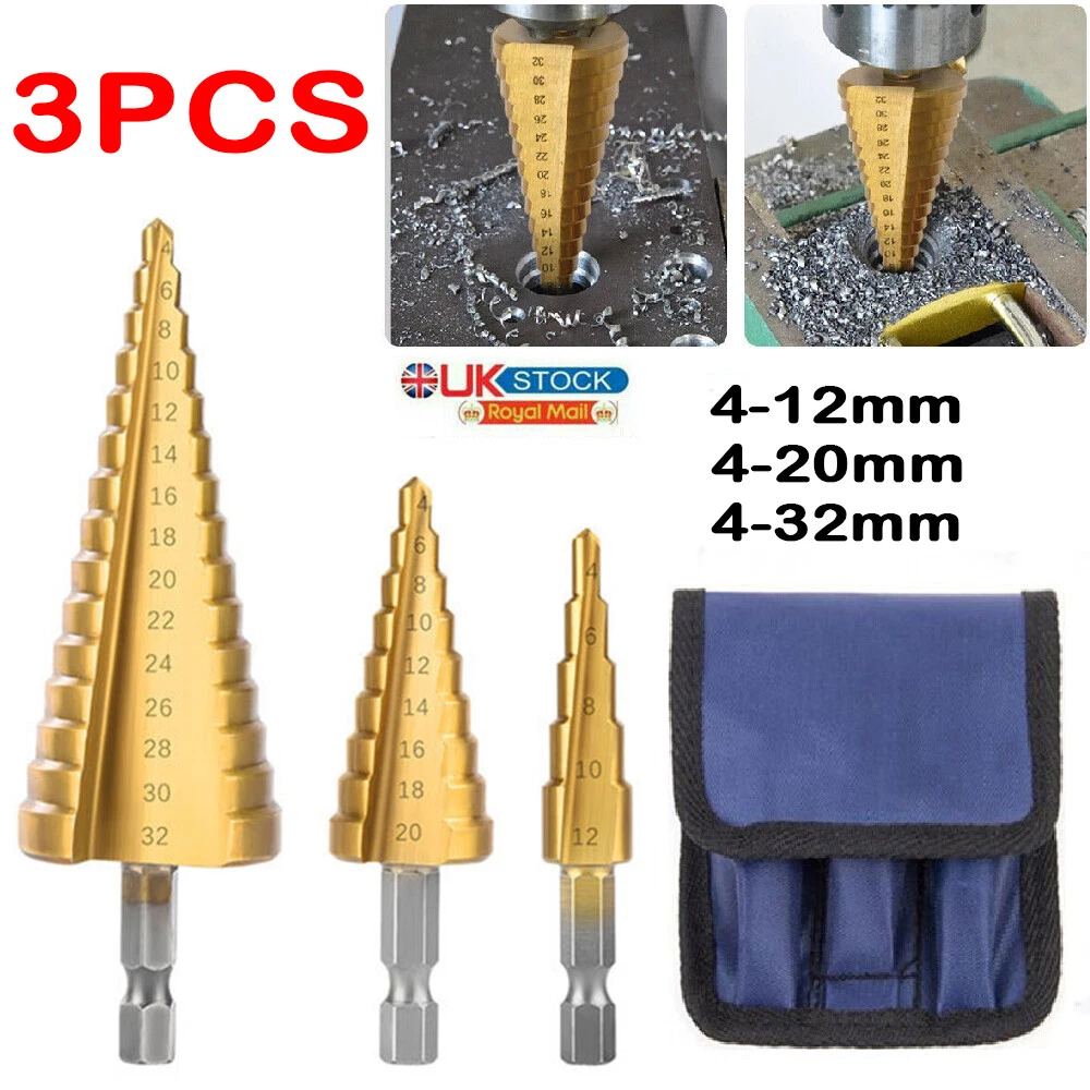 XCAN HSS Step Cone Drill Bit Set: 3 12/4 12/4 20mm Titanium Coated For Wood & Metal Straight Hole Drilling From Ddmysmile, $20.84 - View #4
