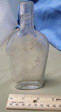 Antique Flask bottle Pre 1900 Clear with some cracks and dirt