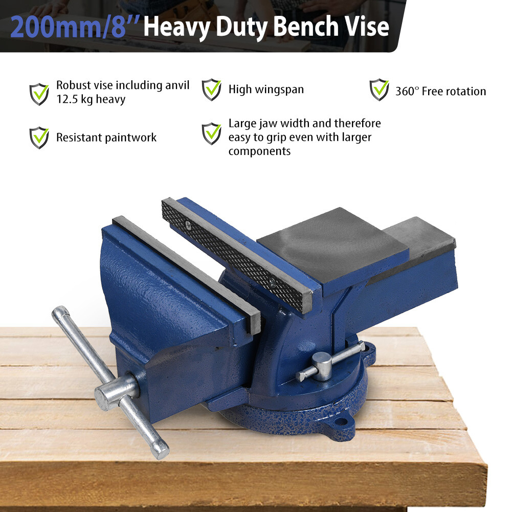 Forward 4.5-Inch Bench Vise Heavy Duty Work Vise With 270 Degrees Swivel Base
